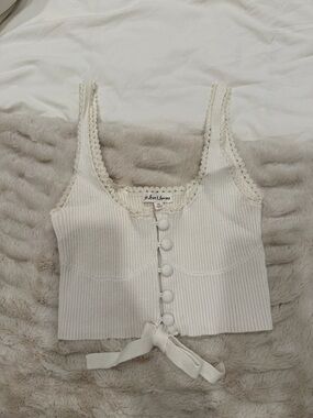 For love and lemons - White Ribbed Crop Tank